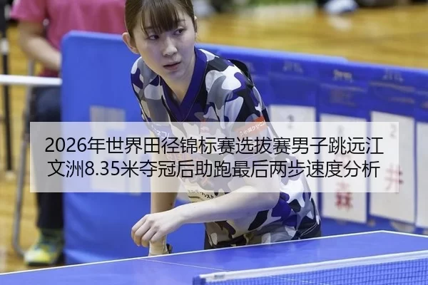 2026年世界田径锦标赛选拔赛男子跳远江文洲8.35米夺冠后助跑最后两步速度分析